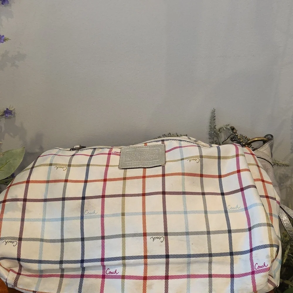 Coach Bleecker Pewter/Silver Metallic Featuring Tattersall Lining